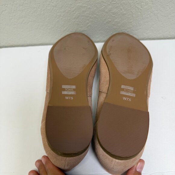 Toms Women's Pink Suede Jutti Neat Slip-On Almond Toe Ballet Flats Size 7.5W - Picture 11 of 11